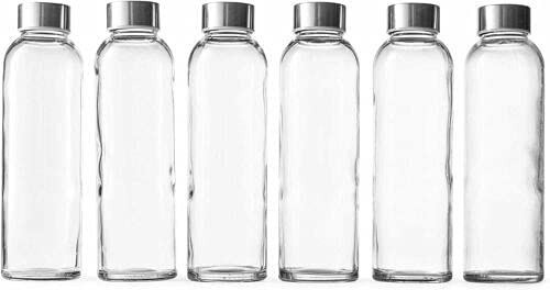 Zuzoro  6 Unidades  Botellas De Agua De Vidrio Transparent