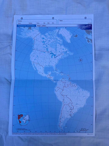 Mapa Político Continente Americano N°5 Rivadavia X3 Unidades