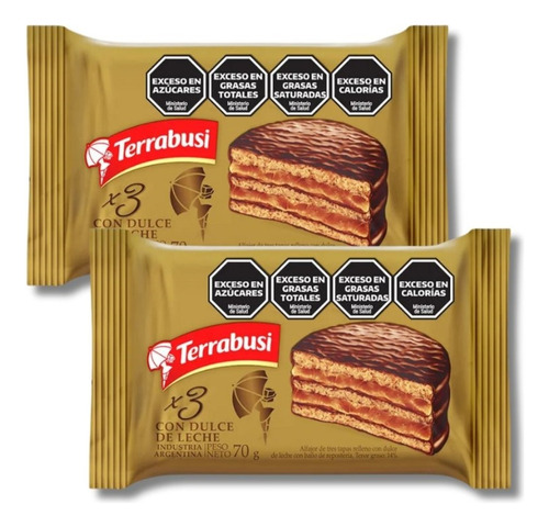 Caja Alfajor Triple Terrabusi Dulce De Leche  X 36 Unidades 