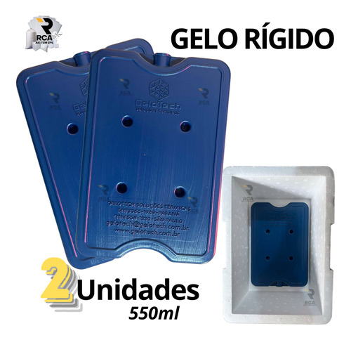 Gelo Artificial Rígido 550ml 2 Unids Reutilizavel Placa Gelo
