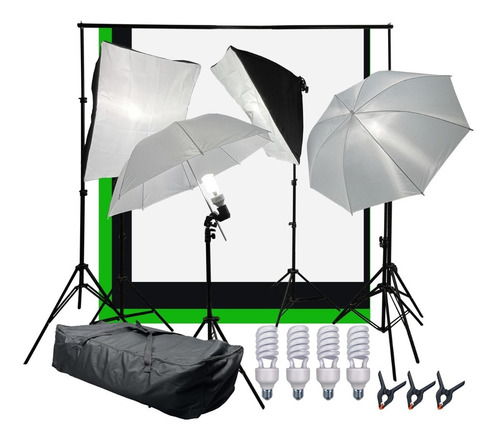 Kit Estudio Fotográfico Iluminación Profesional Fondo Telón