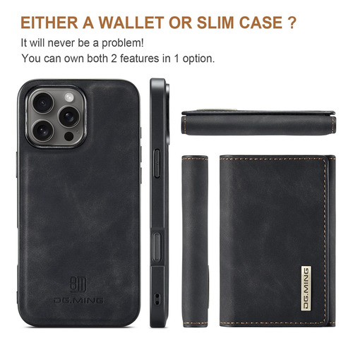 Capa De Celular Tipo Carteira Removível 2 Em 1 Para iPhone 1