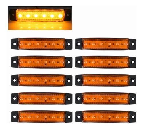 10 Lateral Led Luces De Marcador Para Camión Remolque Ámbar