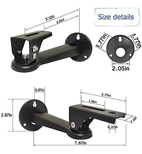 Soporte De Pared Negro Para Cámara, Miniproyector, Montaje E