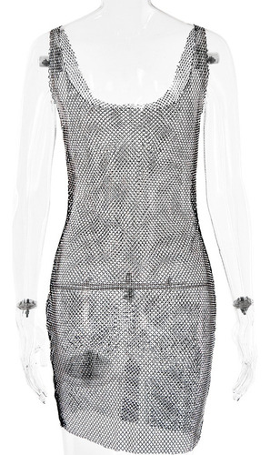 Vestido Transparente De Malla Sexy Hueca Para Mujer [u]