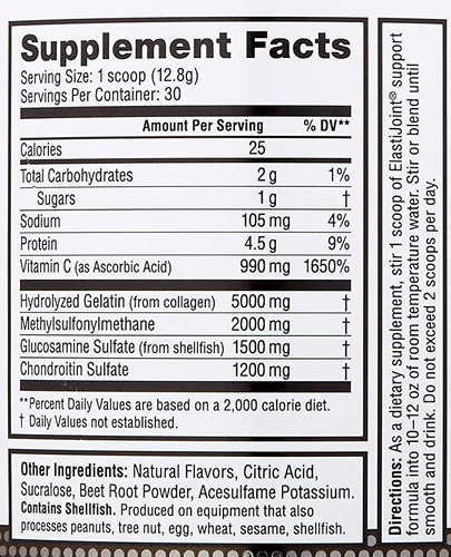 Labrada Elasti Joint 30 Servicios Condroitina Glucosamina Sabor Ponche De Frutas