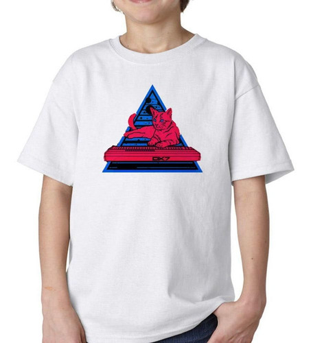 Remera De Niño Gato Triangulo Arriba De Un Piano