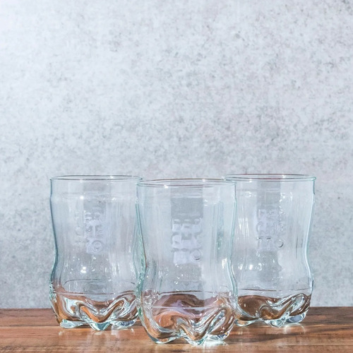 Set X3 Vasos Fernet Ferchetto Botella Cortada Vidrio Grueso