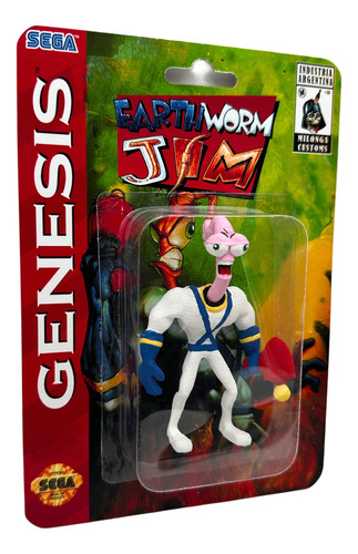 Earthworm Jim Lombriz Videojuego Sega Genesis Figura Muñeco