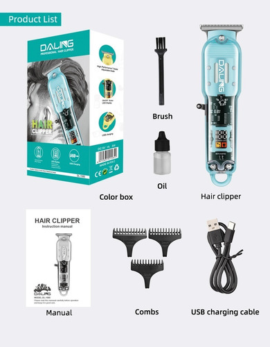 Máquina De Cortar Cabelo Sem Fio Profissional Daling Moderno
