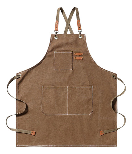 De Chef De Moda Com Bolsos Para Serviço Pesado Marrom