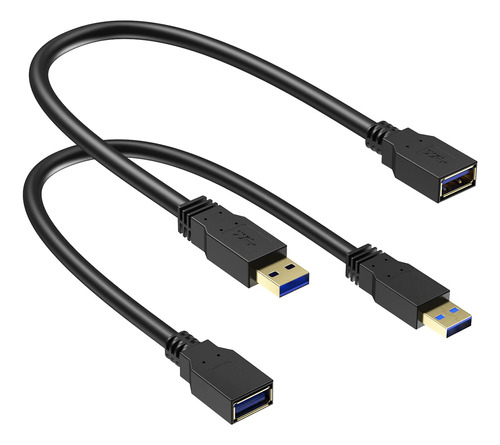 Xxone Cable De Extensin Usb 3.0 De 1 Pie, Paquete De 2 Cable