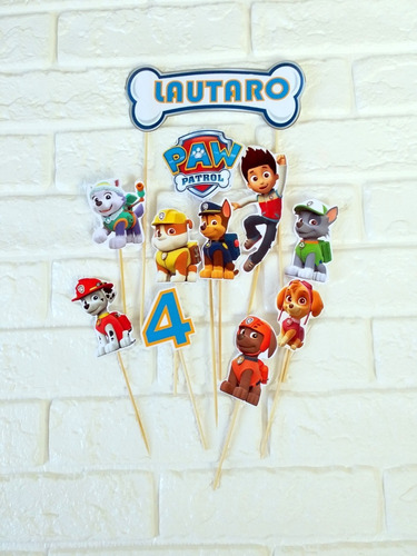 Imagen 6 de 6 de Caketopper Patrulla Canina Torta Personalizado Cumpleaños