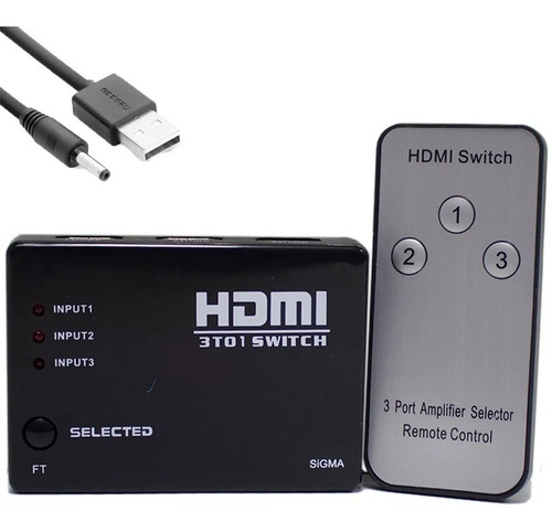 Imagem 8 de 10 de Chave Seletora Switch Hdmi 3 Ent 1 Saída Controle Mxt Rm501