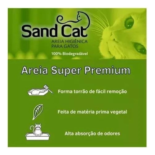 Areia Higienica De Madeira Sand Cat Kit 4 Pacotes De 2kg