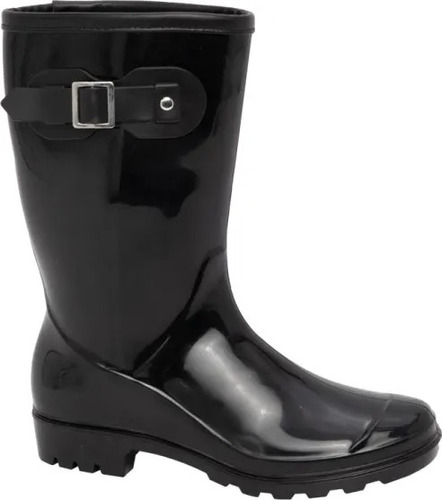 Bota De Lluvia Dama Pink Negro 1085322 Bll23