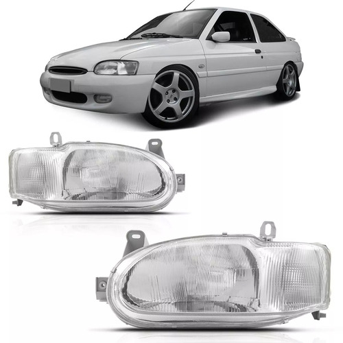 Juego Optica Ford Escort 97 98 99 00 01 02 03 Casco Gris