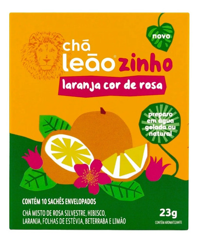 Chá Leãozinho Água Gelada - Laranja Cor De Rosa 10 S L