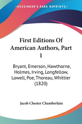 Libro First Editions Of American Authors, Part 1: Bryant,...