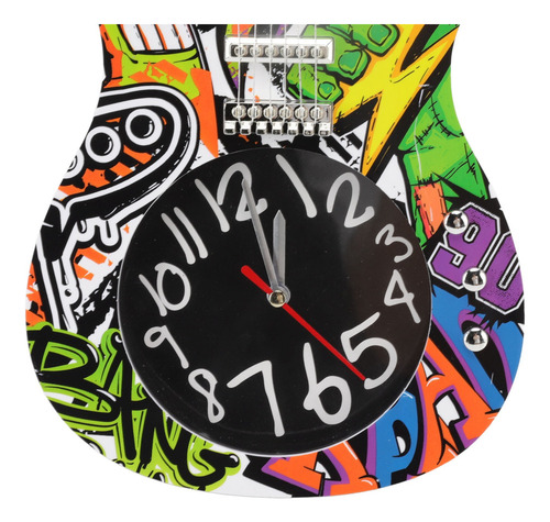 Reloj De Pared Con Forma De Guitarra Que Simula El Tiempo, D