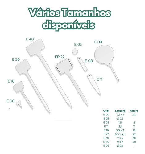 Kit 50 Plaquinhas 22cm Para Identificação De Plantas Hortas