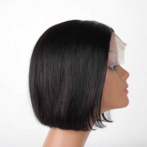 Peluca De Cabello Humano Natural Bob Corto Recto 25 Cm Para