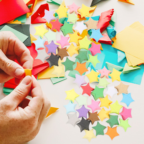 Papel De Origami Para Niños Hecho A Mano Con Forma De Estrel