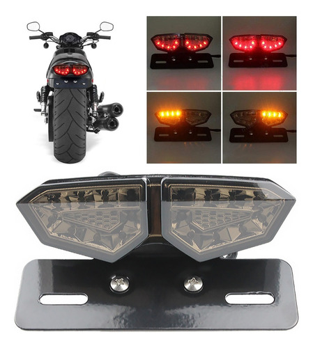 Led Stop Direcciobales Porta Placa Motocicleta Universal