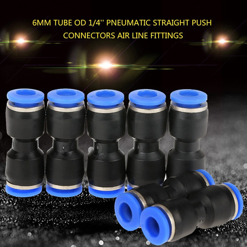 . 20 Conectores Neumáticos De Presión Rectos De 6 Mm,