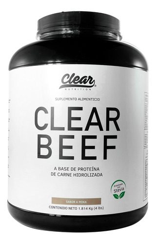 Clear Beef Proteina De Carne Hidrolizada 4 Lbs 50 Serv Sabor Moka