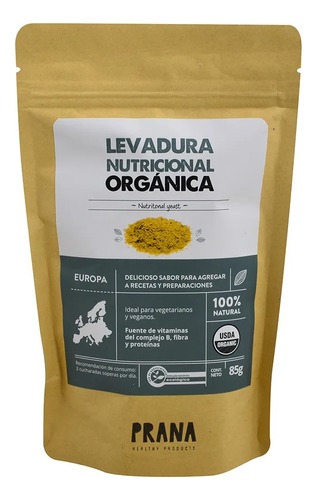 Levadura Nutricional Orgánica Prana 85grs- Tresdeseosuy