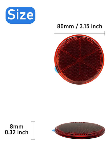 Reflectores De Seguridad Mgmsinyo Gzxysinyo006k2 Rojo