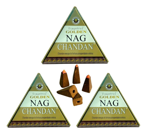 Incenso Cone Cascata Vijayshree Golden Nag 3 Caixas Escolha