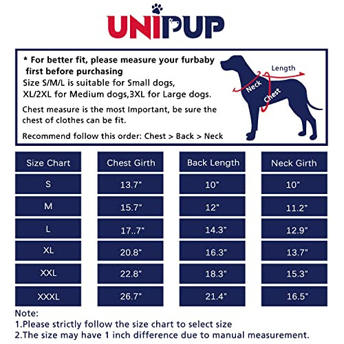 Unipup Upf 50+ Camisa Para Perro Con Protección Solar, Ropa