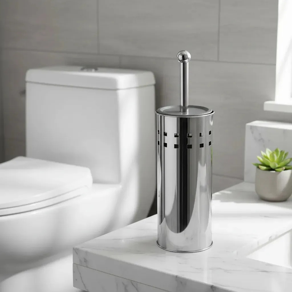 Escova Sanitária Para Limpeza de Vaso de Banheiro Aço Inox Clink