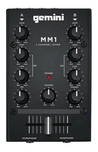 Consola Mixer Dj Gemini Mm1 Portatil 2 Canales