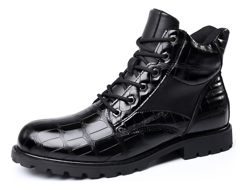 Zapatos De Piel De Cocodrilo De Imitación Para Hombre, Botas