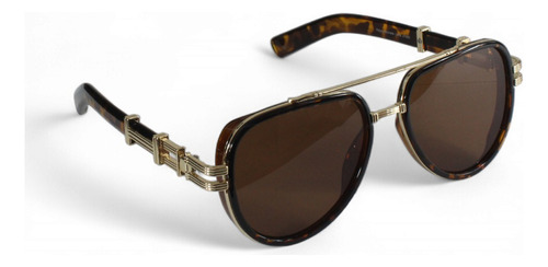 Lentes De Sol Estilo Aviador Clásico Con Marco Metálico Carey Café Marrón Oscuro Marrón Oscuro
