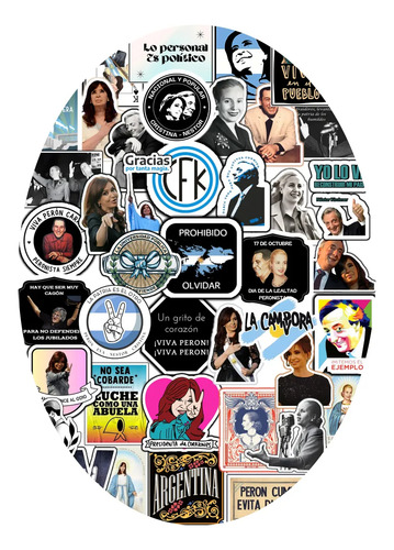Stickers X20 Peronistas Cfk Nestor Regalo Souvenir Cumple