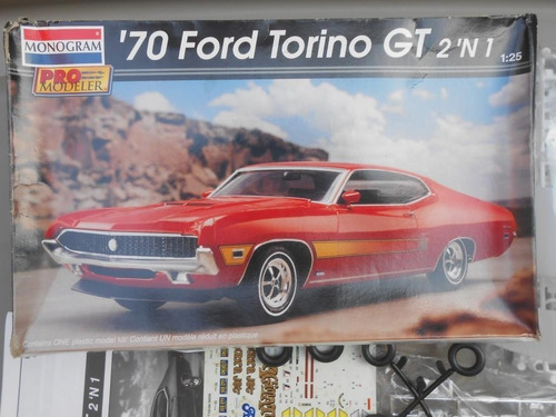 Monogram ´70 Ford Torino Gt 2 En 1 Coche Armar Completo 1/25