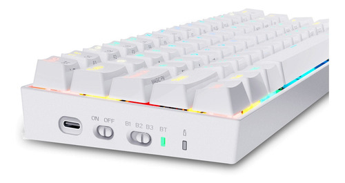 Teclado gamer bluetooth Redragon Draconic K530 QWERTY Outemu Brown inglés US color blanco con luz RGB
