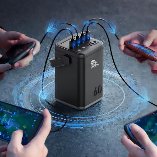 Mr. Gadgets Power Bank bateria Portátil 60,000mah 100w Carga Rápida Linterna integrada, Color Negro