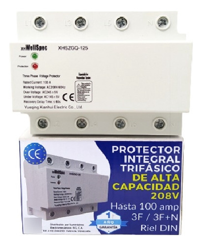 Protector Trifásico Integral 100a 208v Wellspec