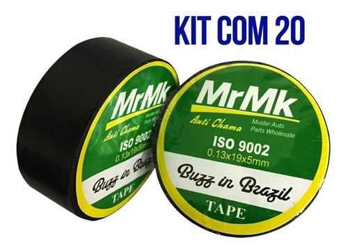 Kit Com 20 Fita Isolante De 5 Metros Mk