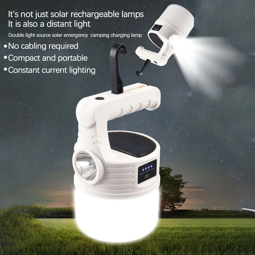 Linterna Solar Recargable T Para Acampar Al Aire Libre Tele