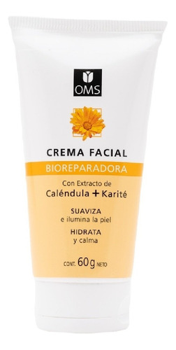 Crema Facial Caléndula+karité Oms Suaviza E Hidrata 60g