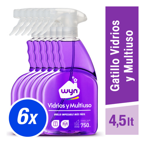 Pack Limpiavidrios Wyn 6x 750ml Gatillo