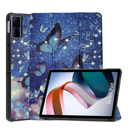 Capa Couro Estampa Borboletas Redmi Pad 10.6