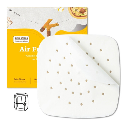 Hojas De Papel  Protector Airfryer Parafinado X 50 Unidades