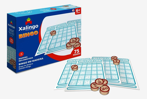 Jogo De Bingo Em Madeira 75 Pedras E 20 Cartelas Numeradas